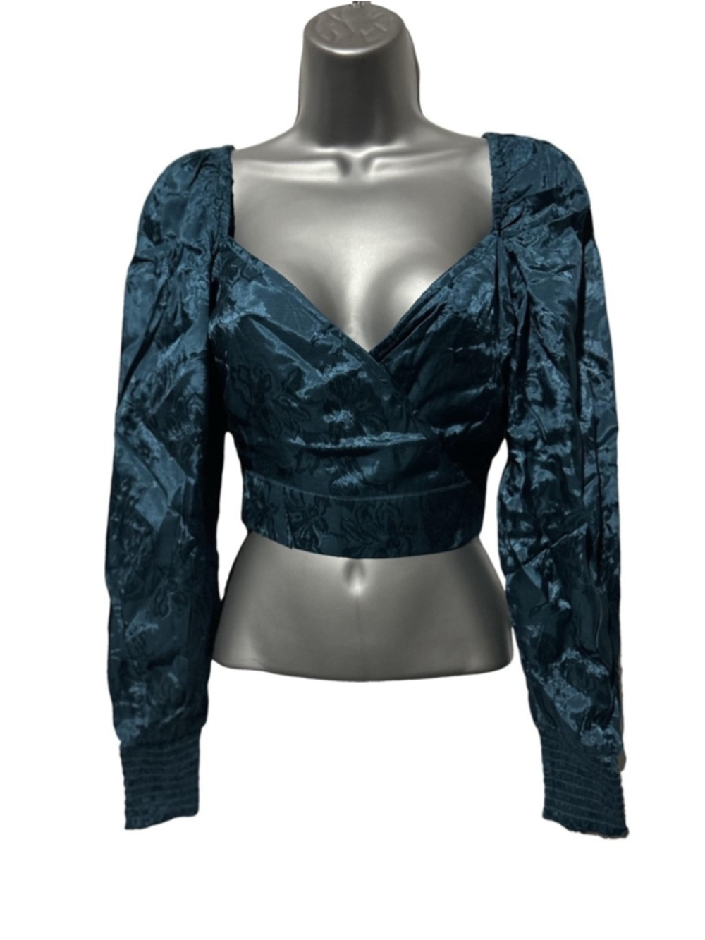 NWT Band of the Free Camille Crossover Crop Top Deep Teal XS